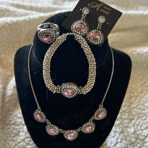 Adena Accents set: pink Gem,silver.